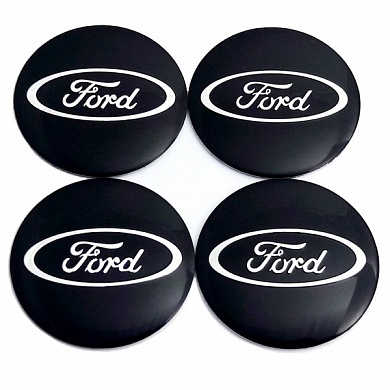 Наклейки на диски Форд NZD 025 черные металлические 4 шт